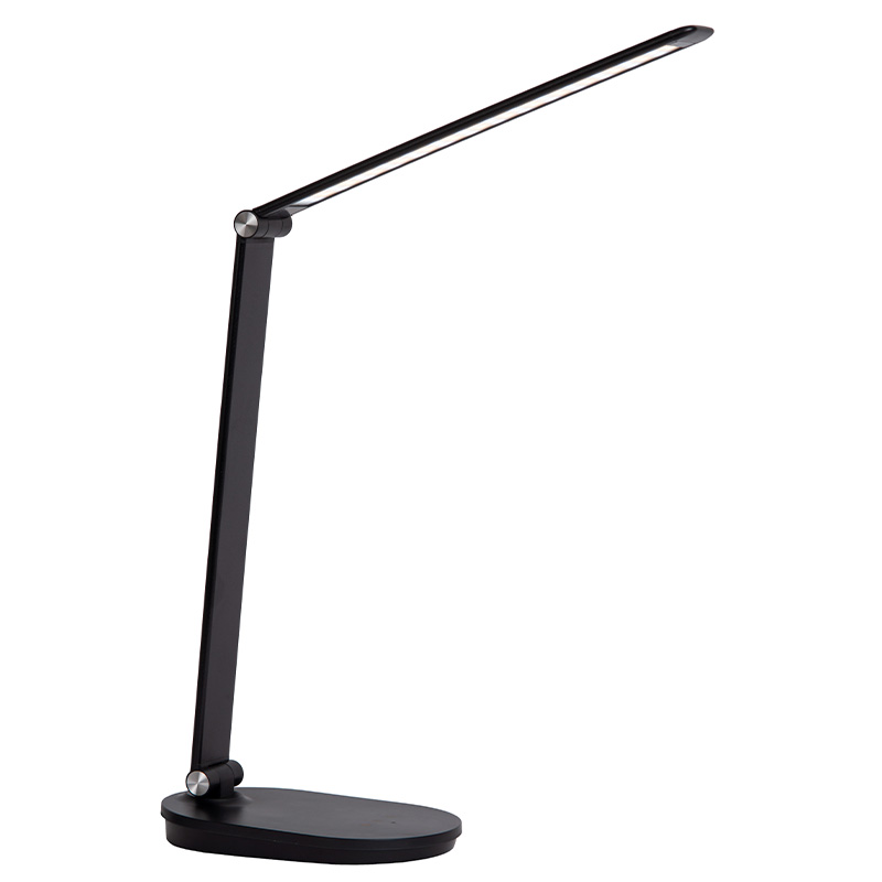 Czarna lampa biurkowa nowoczesna, Aldwin, 8W, regulowana ciepła do zimnej bieli LED, z dotykowy ściemniacz