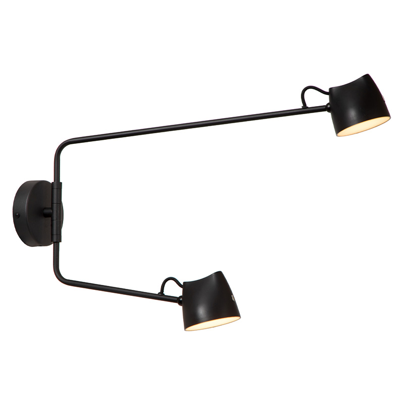 Czarny kinkiet akumulatorowy rustykalny, Milne, 6W, 2700K LED, z dotykowy ściemniacz