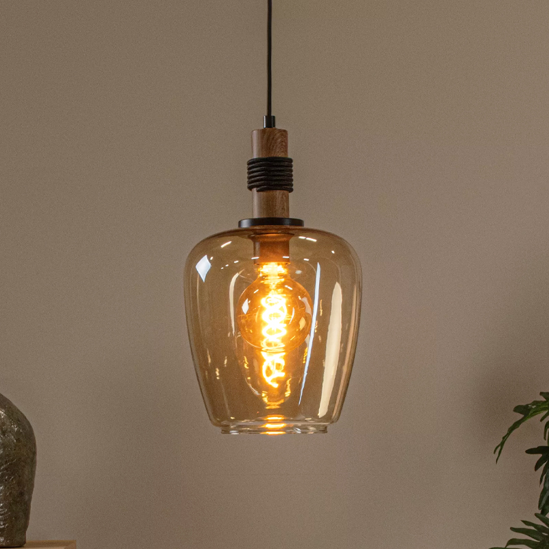 Bursztynowa lampa wisząca retro, Ilona