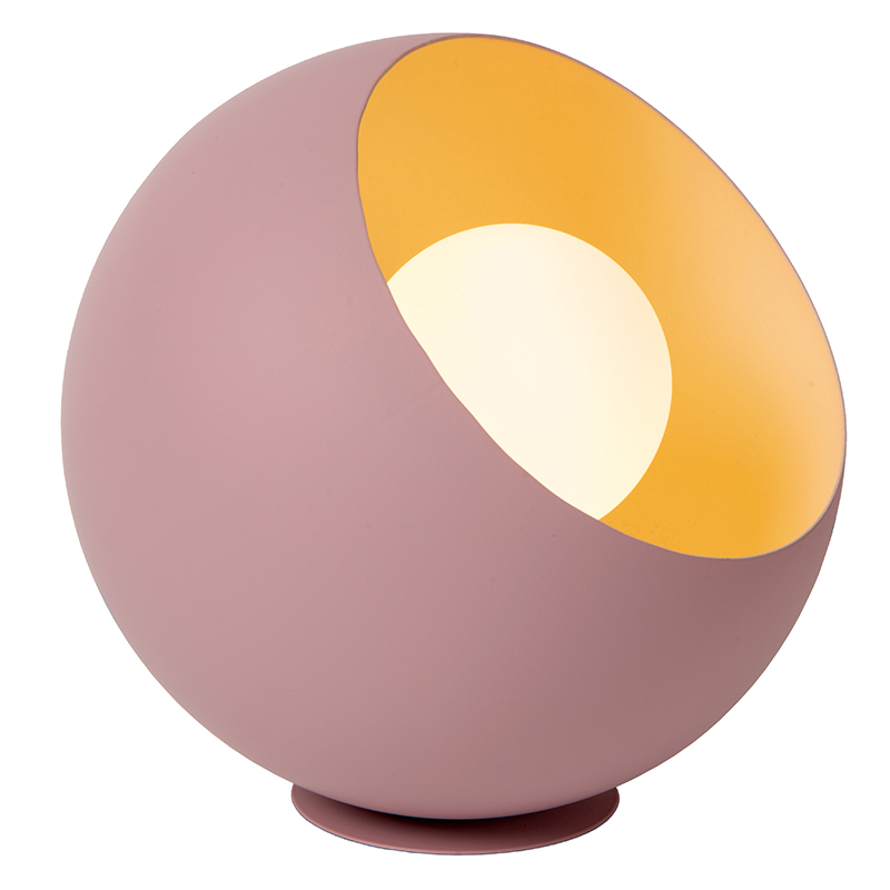 Różowa lampa stołowa nowoczesna, Doredos, z przełącznik