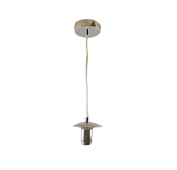 Metalowa lampa wisząca bez abażur chromowana, Minne