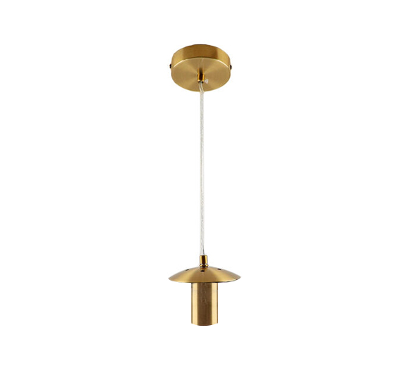 Metalowa lampa wisząca bez abażur miedziana, Minne