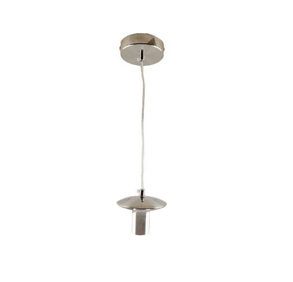 Metalowa lampa wisząca bez abażur niklowa, Minne