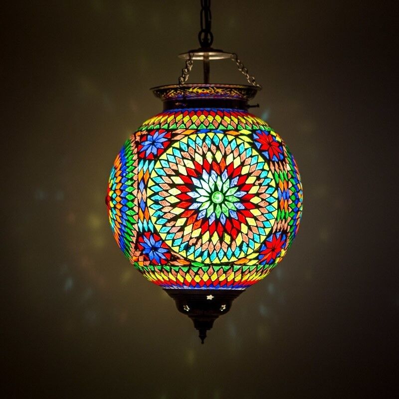 Mozaikowa orientalna lampa wisząca wielokolorowa, Aziza