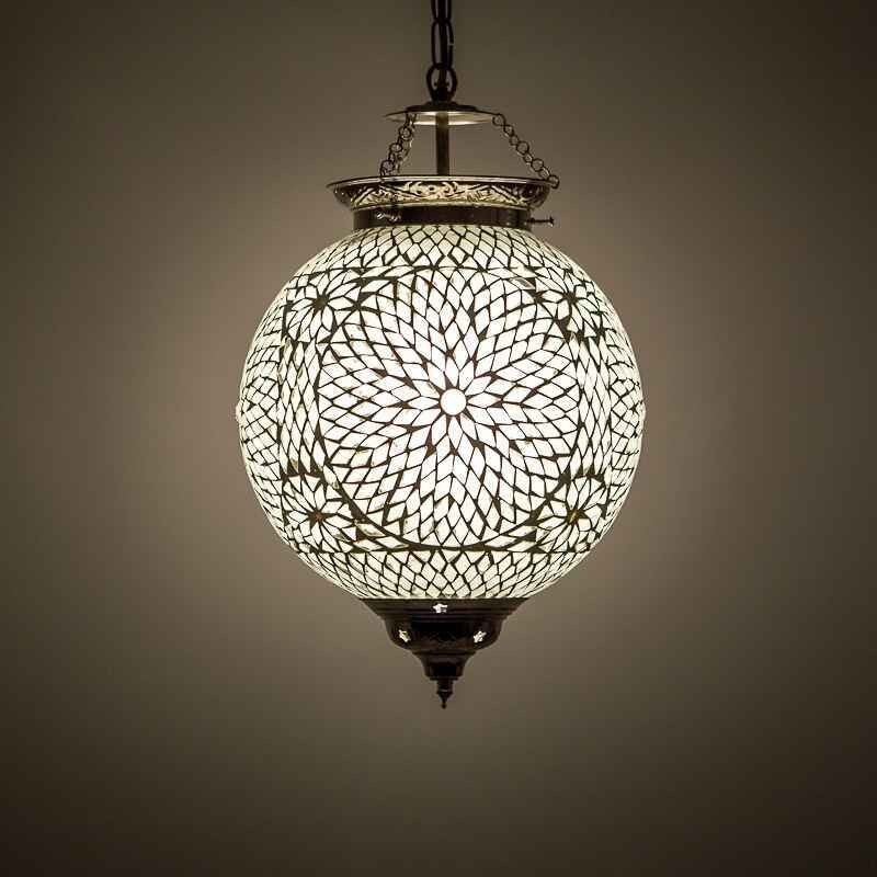Mozaikowa orientalna lampa wisząca przezroczysta, Aziza