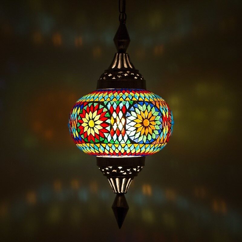 Mozaikowa orientalna lampa wisząca wielokolorowa, Aicha