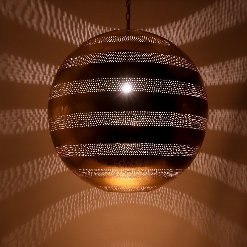 Filigranowa orientalna lampa wisząca złota, Nimra