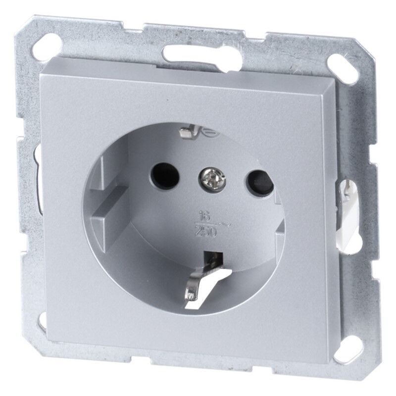 Gniazdo Q-Link S-Line do montażu podtynkowego, pojedyncze PG, szare/aluminiowe