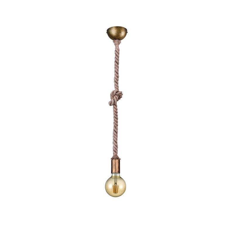 Brązowa lampa wisząca bez abażur rustykalna, Inca