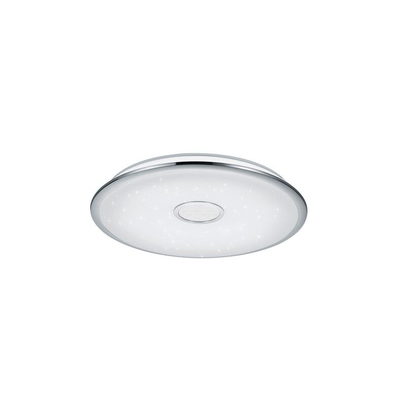 Chromowany plafon sufitowy szklany, Yailee, 100W, regulowana ciepła do zimnej bieli LED, z pilot