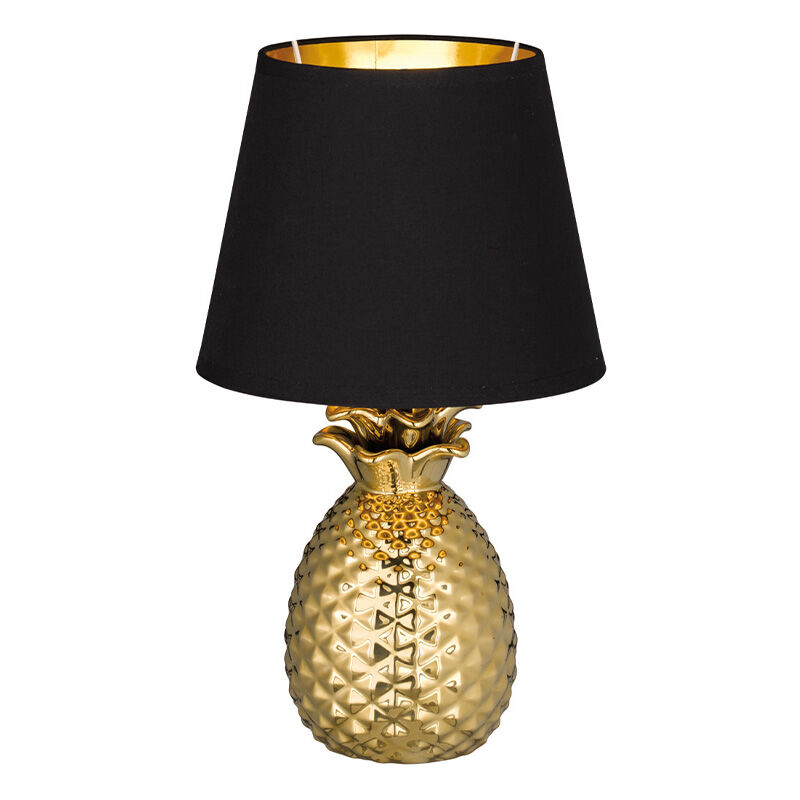 Ceramiczna lampa stołowa złota, Monsted, z przełącznik