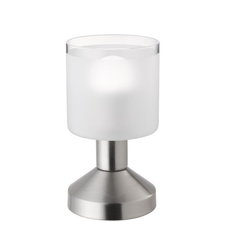Niklowa lampa stołowa nowoczesna, Vilou, z przełącznik