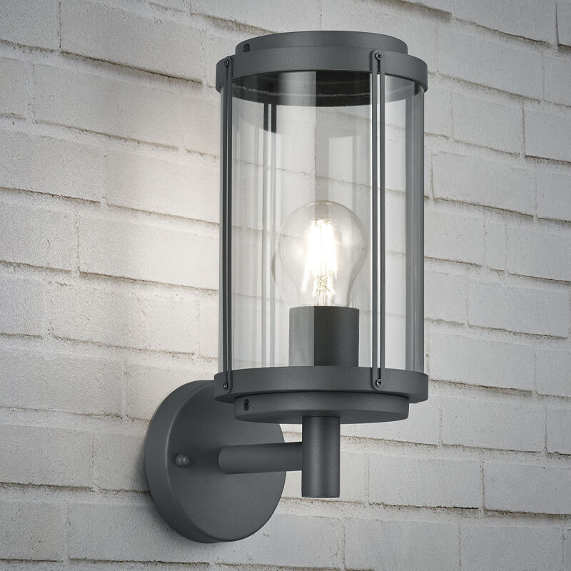 Antracytowa lampa zewnętrzna industrialna, Sammy, IP44