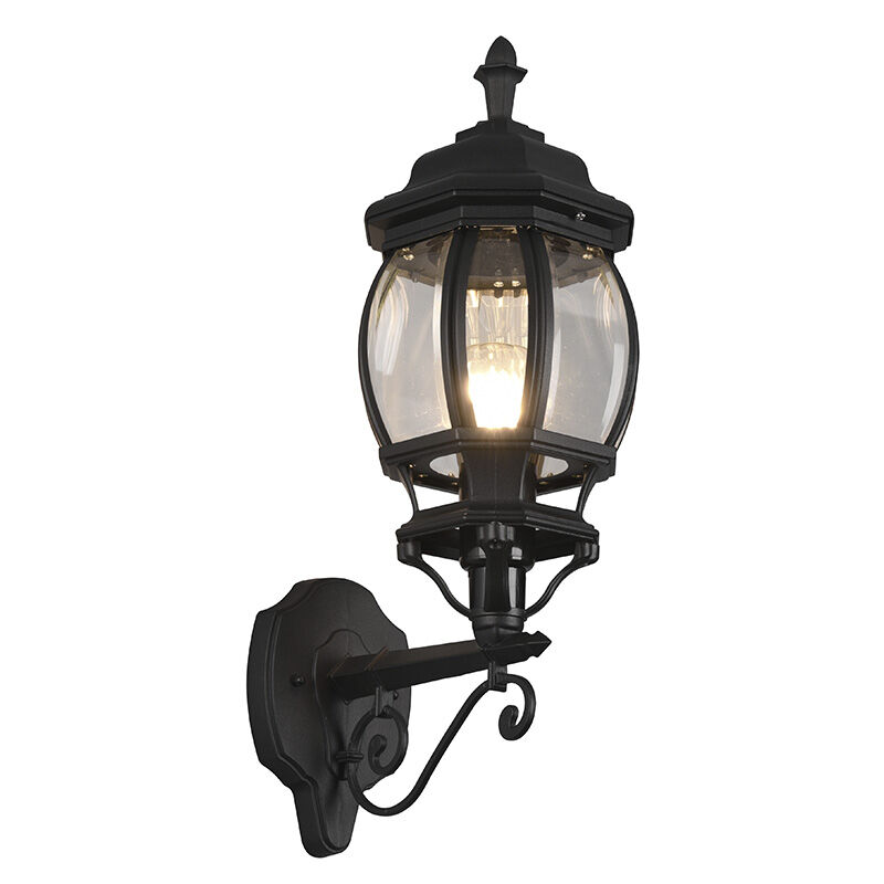 Czarna lampa zewnętrzna klasyczna, Evander, IP23