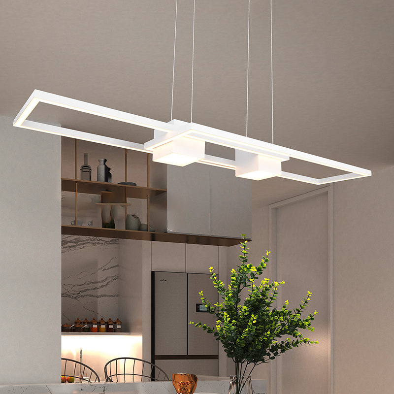 Biała lampa wisząca design, Sohaib, 37W, regulowana ciepła do zimnej bieli LED, ściemniana w 3 krokach