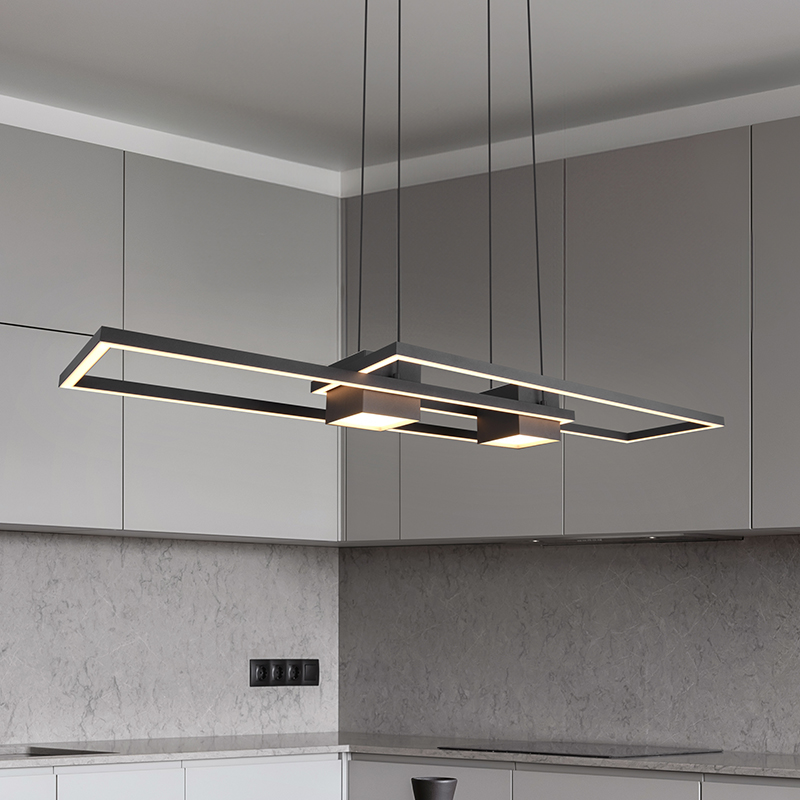 Czarna lampa wisząca design, Sohaib, 37W, regulowana ciepła do zimnej bieli LED, ściemniana w 3 krokach