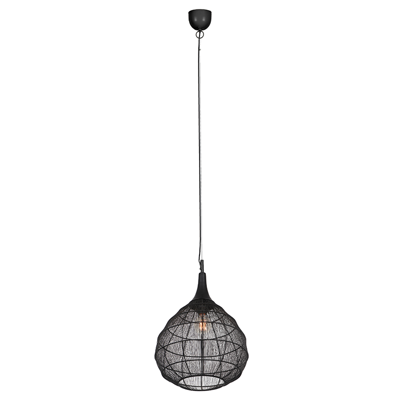 Czarna lampa wisząca rustykalna, Rins