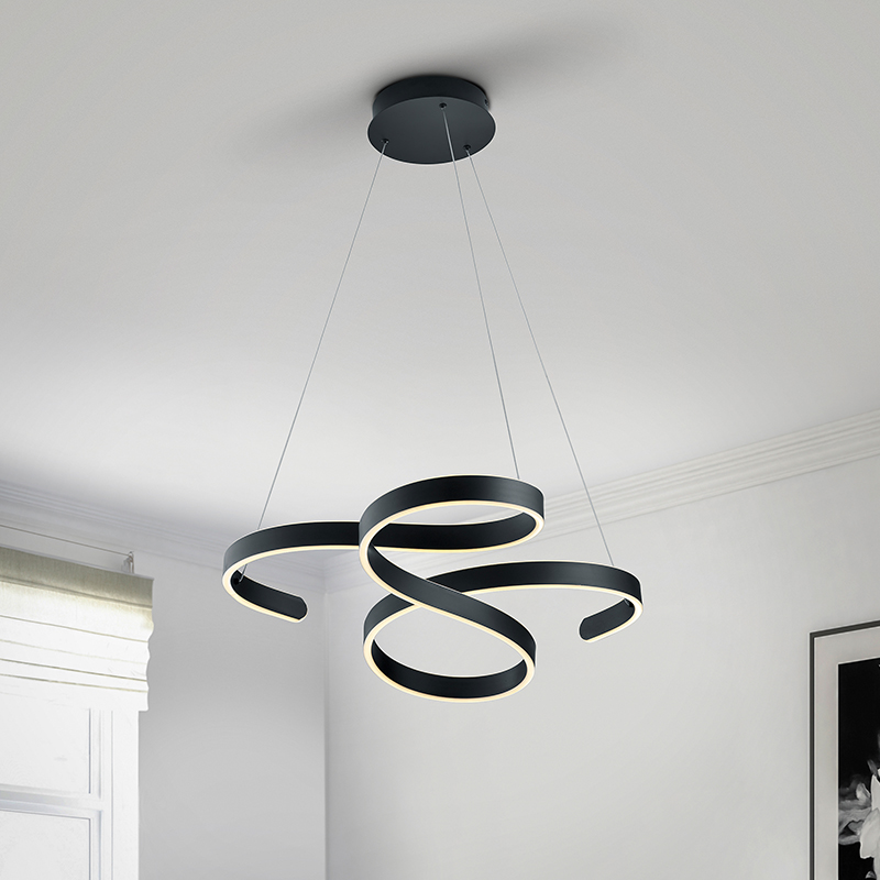 Antracytowa lampa wisząca nowoczesna, Davu, 52W, 3000K LED