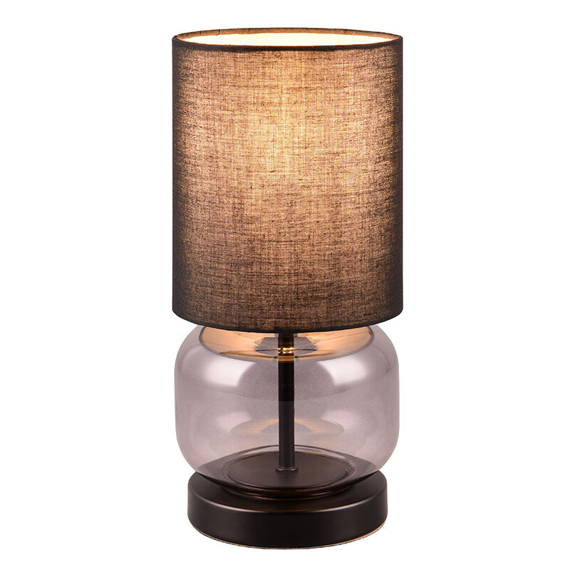 Czarna lampa stołowa retro, Vita, z przełącznik