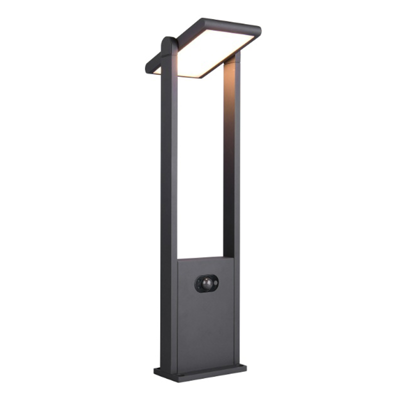 Antracytowa lampa podłogowa zewnętrzna solarna nowoczesna, Maku, 5W, white switch LED, IP65