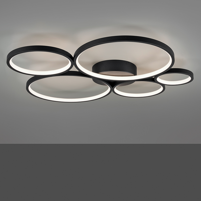 Czarny plafon sufitowy nowoczesny, Robon, 49W, 3000K LED