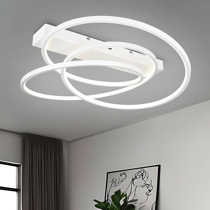 Biały plafon sufitowy design, Teodore, 34W, white switch LED, ściemniana w 3 krokach