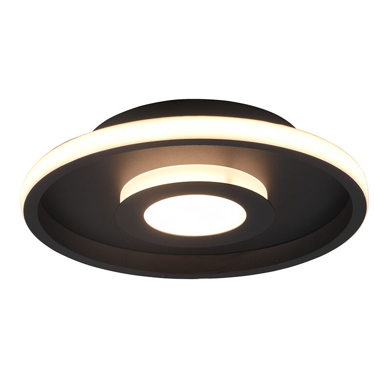 Czarna lampa łazienkowa sufitowa nowoczesna, Kayla, 28W, 3000K LED, IP44