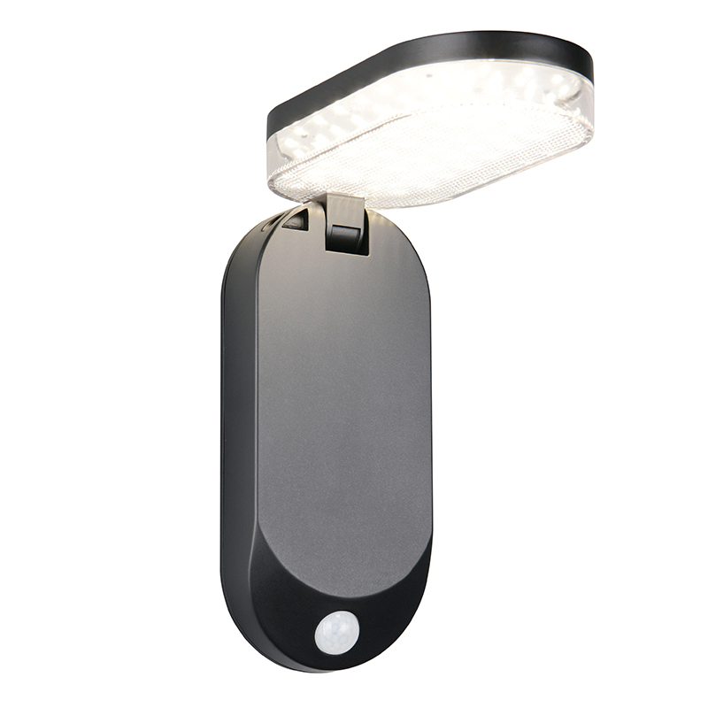 Czarny kinkiet solarny zewnętrzny nowoczesny, Laquisha, 3W, 4000K LED, IP44