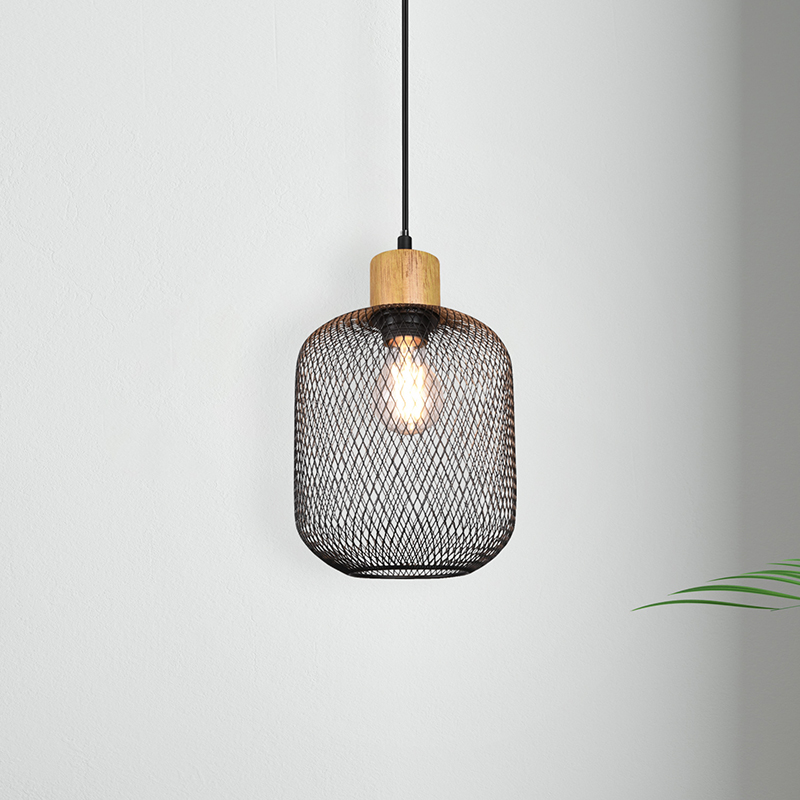 Czarna lampa wisząca nad stół do jadalni vintage, Cristel