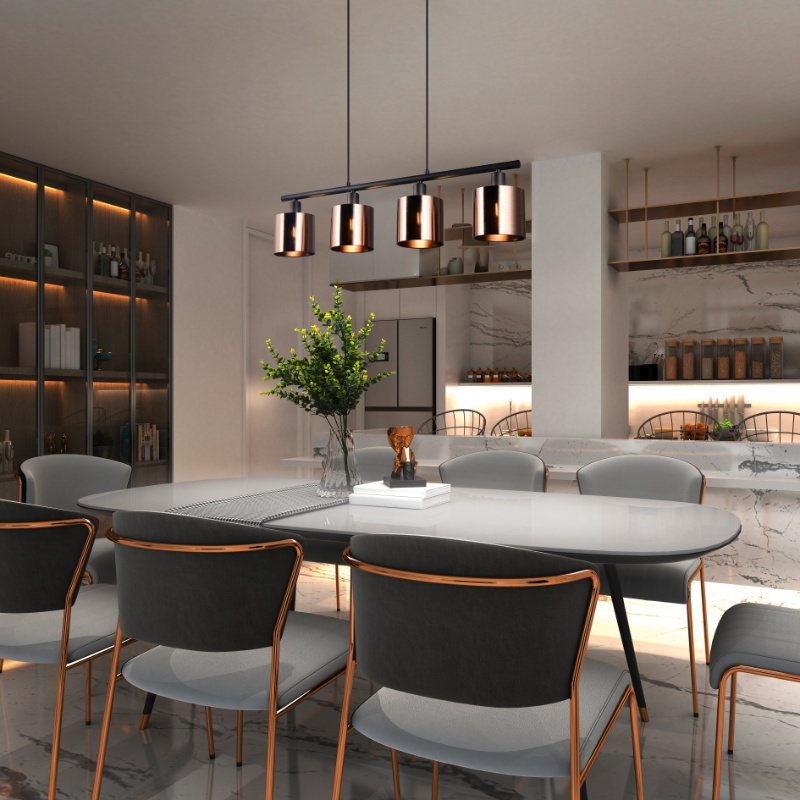 Brązowa lampa wisząca design, Loeka