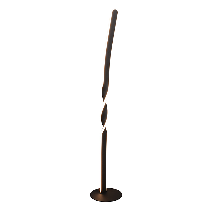 Czarna lampa stojąca design, Quirinus, 19W, 4000K LED, z przełącznik