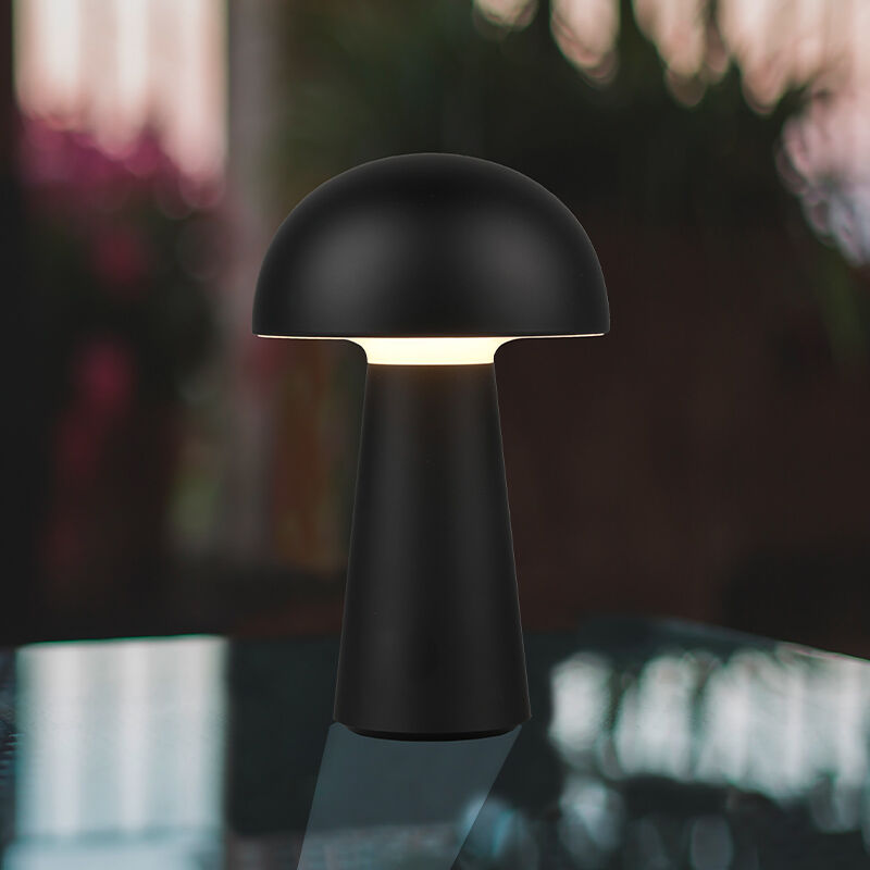 Czarna lampa stołowa ogrodowa nowoczesna, Rachelle, 2W, 3000K LED, IP44, z przełącznik
