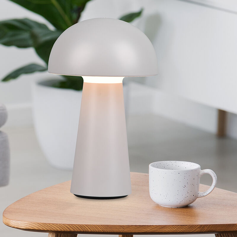Szara lampa stołowa ogrodowa nowoczesna, Rachelle, 2W, 3000K LED, IP44, ściemniana w 3 krokach