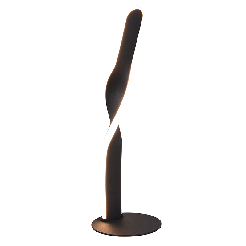 Czarna lampa stołowa design, Quirinus, 10W, 4000K LED, z przełącznik