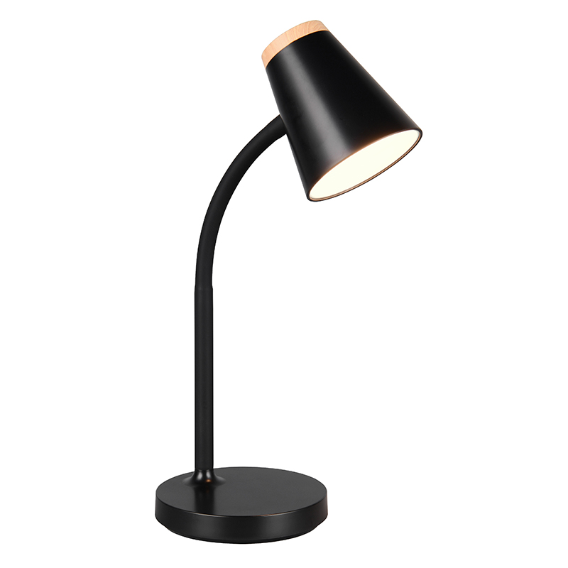 Czarna lampa stołowa nowoczesna, Rahul, 4,5W, 3000K LED, z przełącznik