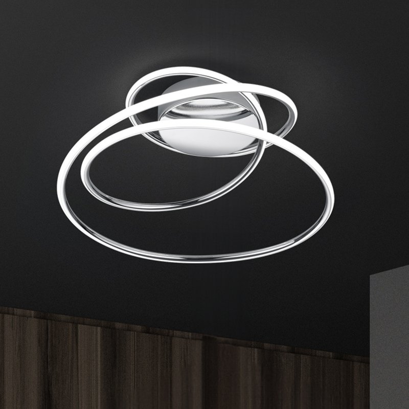Chromowany plafon sufitowy design, Marell, 36W, 4000K LED, ściemniana w 3 krokach