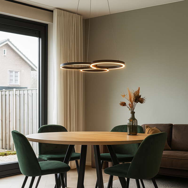 Design lampa wisząca czarna, Thalia, 36W, 2700K LED, ściemniana w 3 krokach