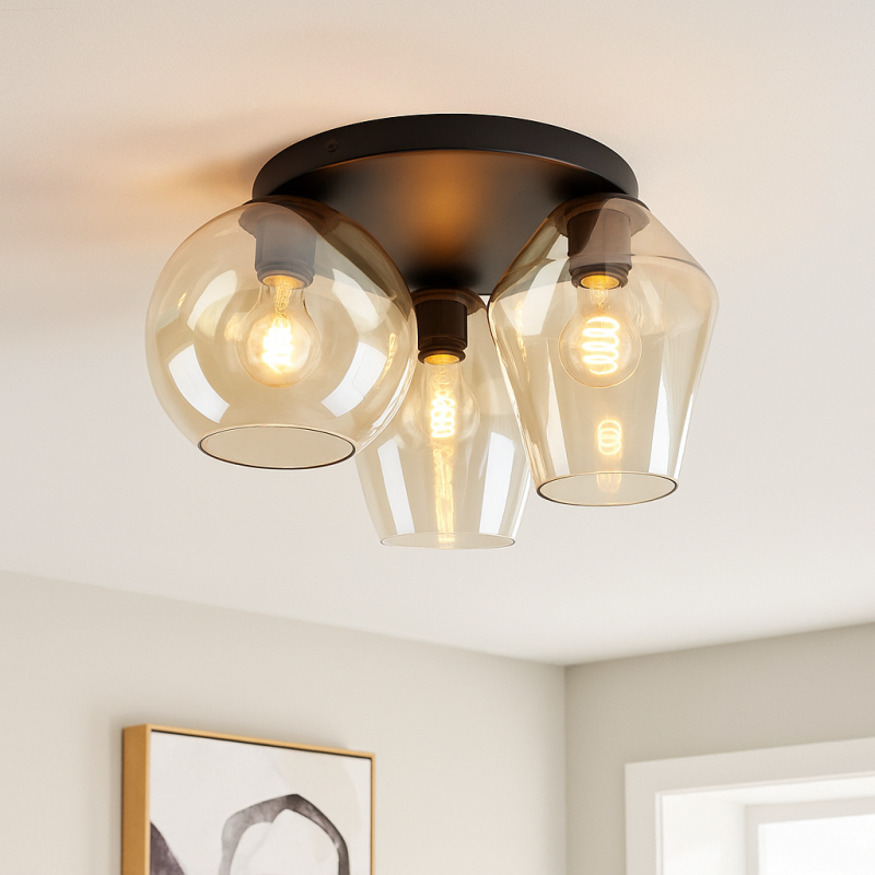 Design lampa sufitowa bursztynowa, Lazaro
