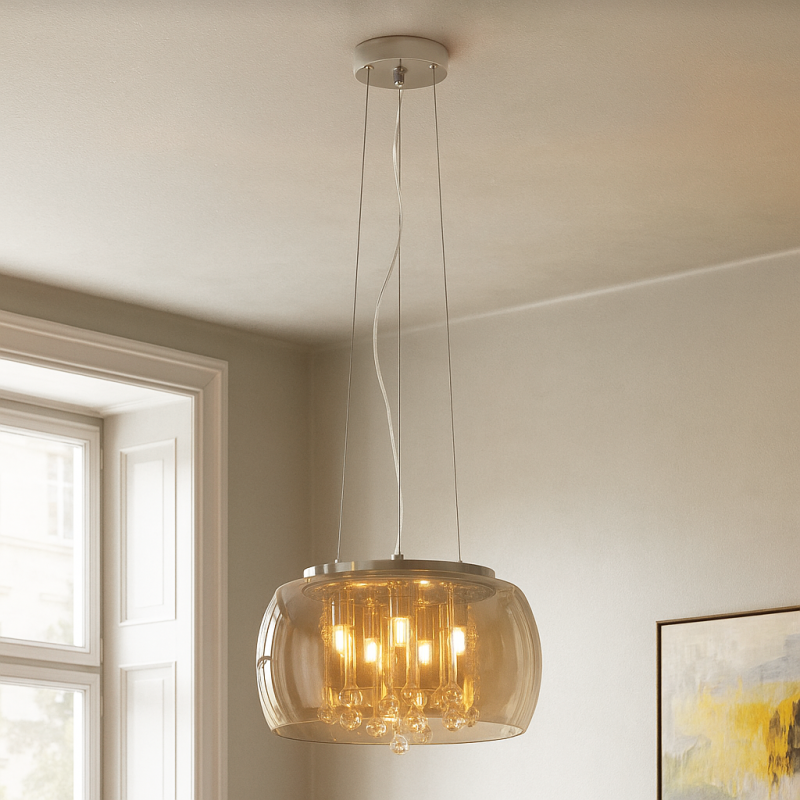 Design lampa wisząca bursztynowa, Lorenzo