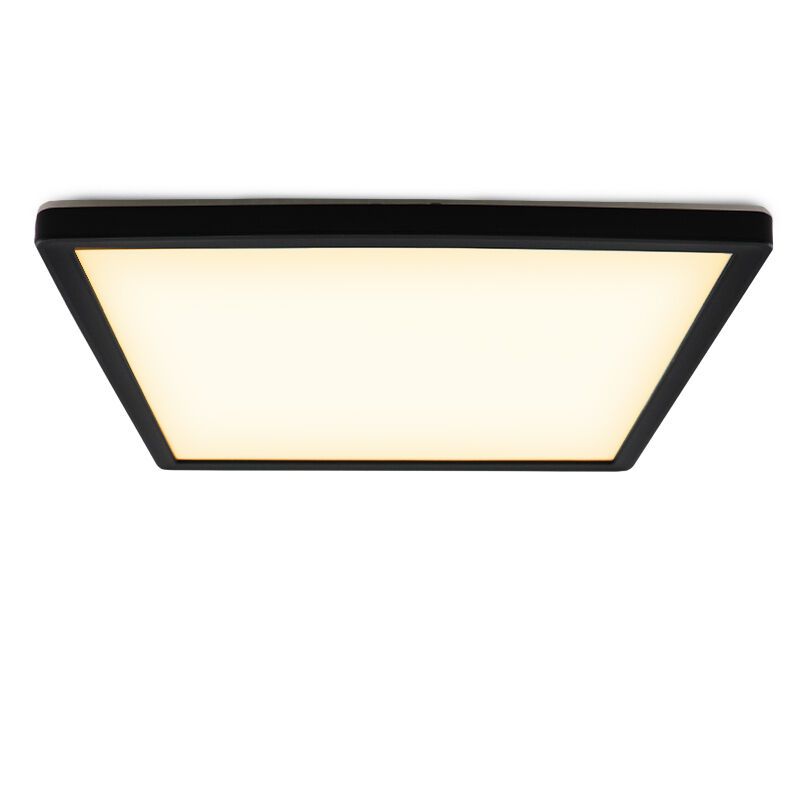 Plastikowy plafon sufitowy czarny, Shona, 18W, 3000K LED, ściemniana w 3 krokach Plastikowy plafon sufitowy czarny, Shona, 18W, 3000K LED, ściemniana w 3 krokach