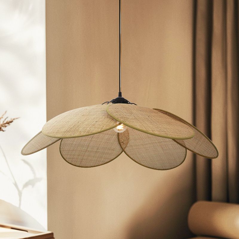 Rattanowa lampa wisząca brązowa, Rowen