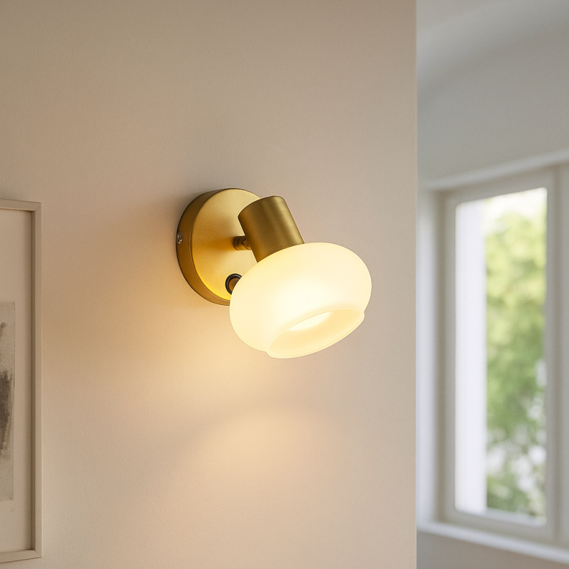 Design reflektor ścienny biały, Skip, z przełącznik