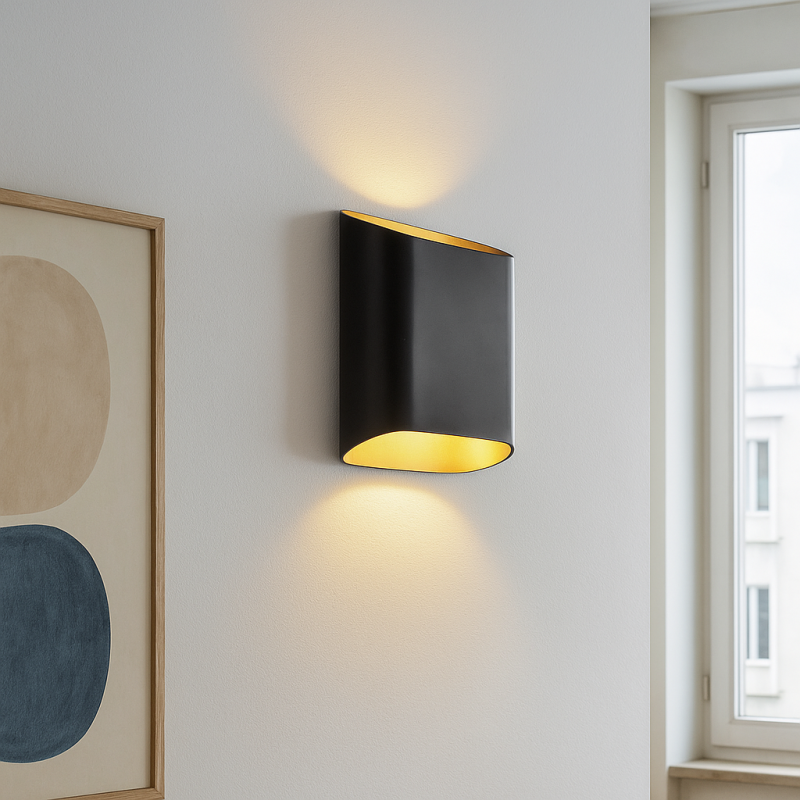 Nowoczesny kinkiet up down czarny, Bouke