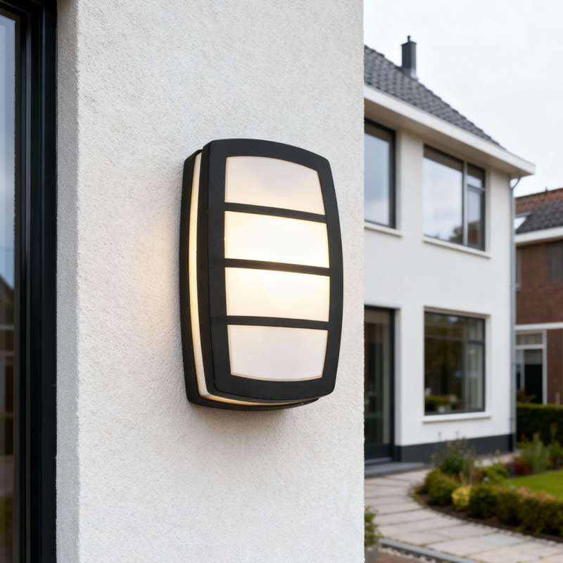 Nowoczesna lampa zewnętrzna czarna, Serge, IP44 Nowoczesna lampa zewnętrzna czarna, Serge, IP44