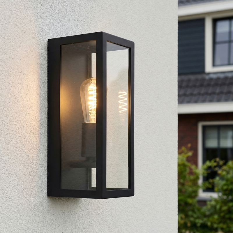 Nowoczesna lampa zewnętrzna czarna, Senne, IP44 Nowoczesna lampa zewnętrzna czarna, Senne, IP44