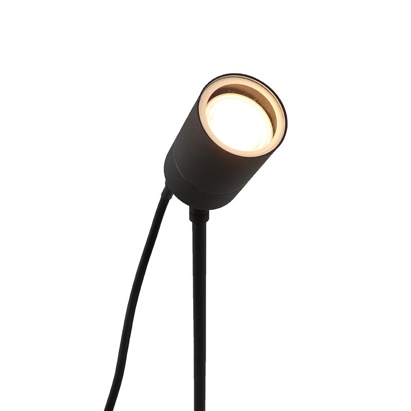 Nowoczesna lampa dogruntowa czarna, pedro, IP44 Nowoczesna lampa dogruntowa czarna, pedro, IP44
