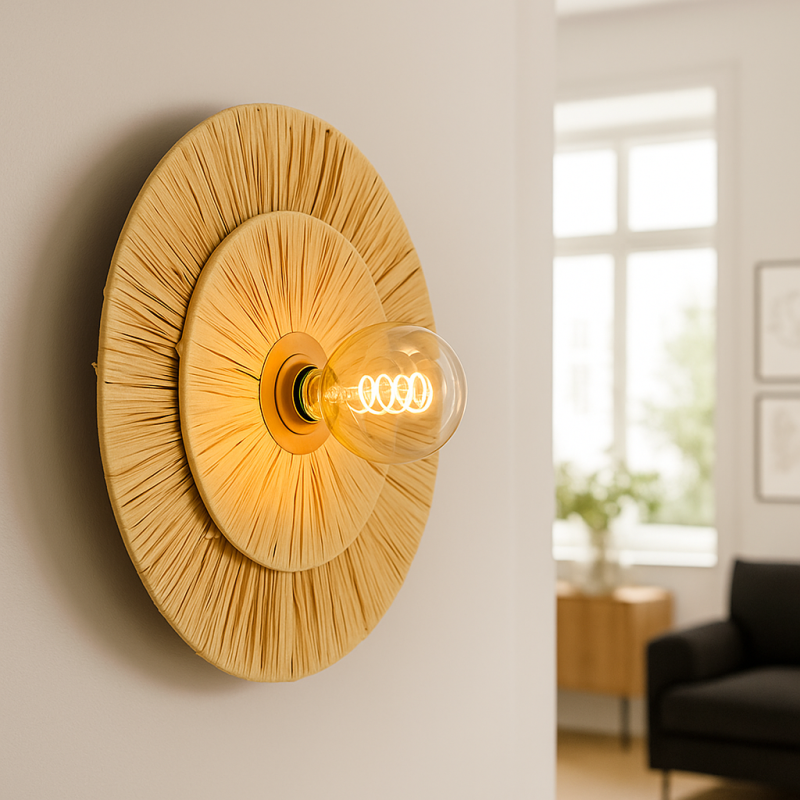 Papierowy kinkiet brązowy, Daisy, z przełącznik Papierowy kinkiet brązowy, Daisy, z przełącznik