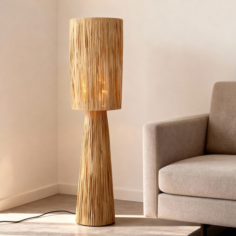 Papierowa lampa stojąca brązowa, Daisy, z przełącznik Papierowa lampa stojąca brązowa, Daisy, z przełącznik