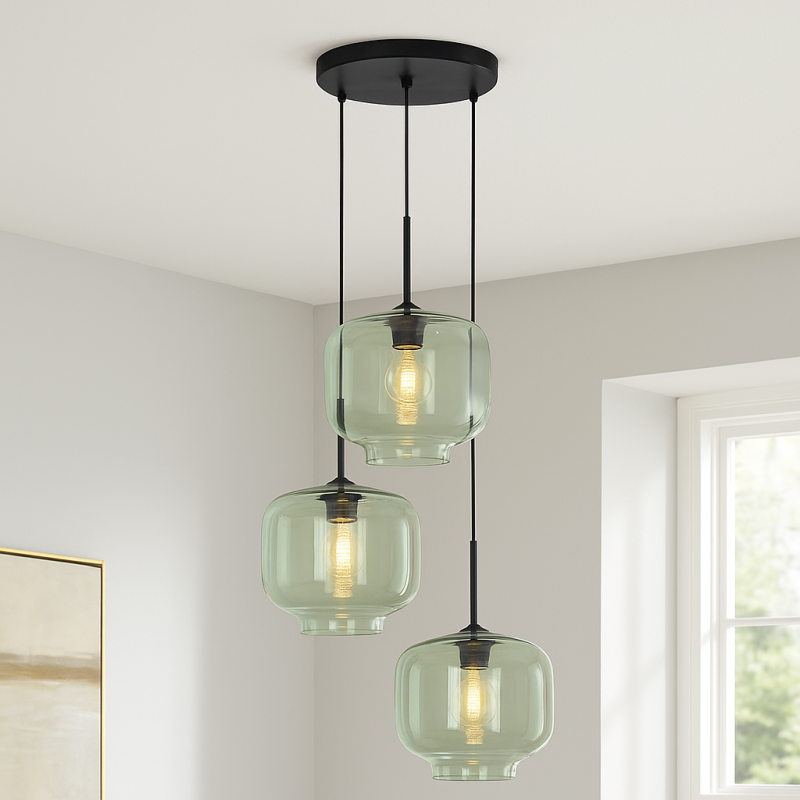 Retro lampa wisząca zielona, Anniek Retro lampa wisząca zielona, Anniek