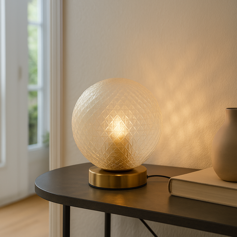 Retro lampa stołowa przezroczysta, Johnson, z przełącznik